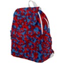 Red and Blue Camouflage Pattern Top Flap Backpack View1