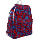 Red and Blue Camouflage Pattern Top Flap Backpack View2