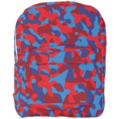 Red And Blue Camouflage Pattern Full Print Backpack