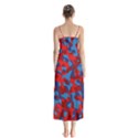 Red and Blue Camouflage Pattern Button Up Chiffon Maxi Dress View2