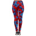 Red and Blue Camouflage Pattern Lightweight Velour Leggings View2