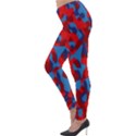 Red and Blue Camouflage Pattern Lightweight Velour Leggings View3