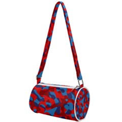 Red And Blue Camouflage Pattern Mini Cylinder Bag