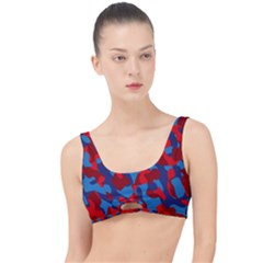 Red And Blue Camouflage Pattern The Little Details Bikini Top by SpinnyChairDesigns