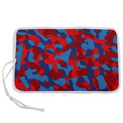 Red And Blue Camouflage Pattern Pen Storage Case (s) by SpinnyChairDesigns