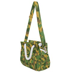 Yellow Green Brown Camouflage Rope Handles Shoulder Strap Bag