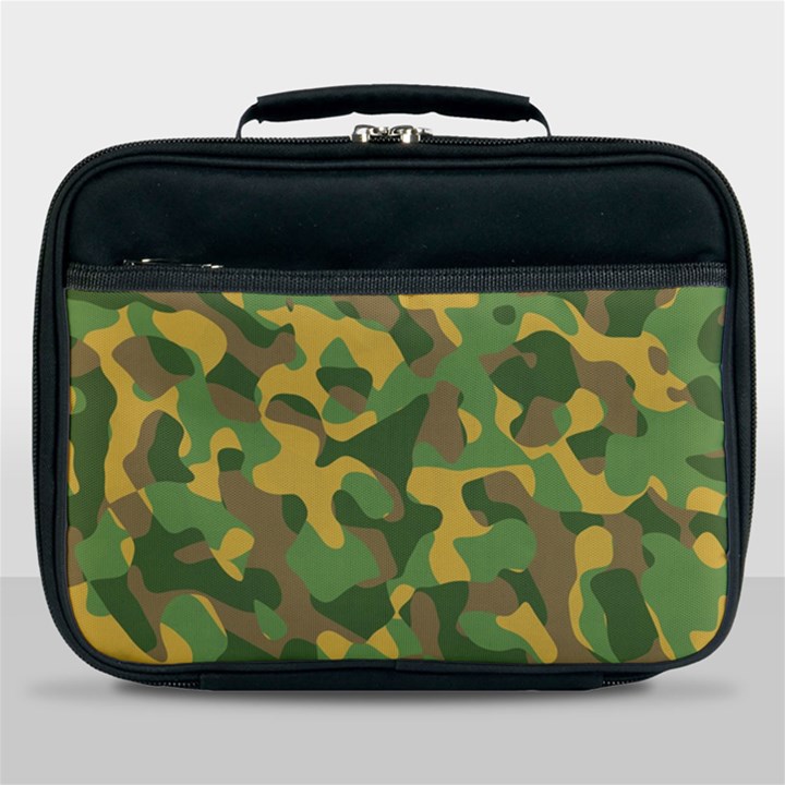 Yellow Green Brown Camouflage Lunch Bag