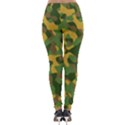 Yellow Green Brown Camouflage Lightweight Velour Leggings View2