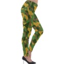 Yellow Green Brown Camouflage Lightweight Velour Leggings View4