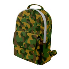 Yellow Green Brown Camouflage Flap Pocket Backpack (large) by SpinnyChairDesigns