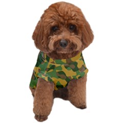 Yellow Green Brown Camouflage Dog T-shirt by SpinnyChairDesigns