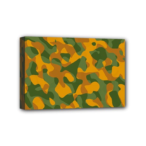 Green And Orange Camouflage Pattern Mini Canvas 6  X 4  (stretched)