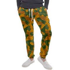 Green And Orange Camouflage Pattern Men s Jogger Sweatpants by SpinnyChairDesigns