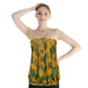 Green and Orange Camouflage Pattern Strapless Top View1