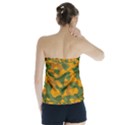 Green and Orange Camouflage Pattern Strapless Top View2