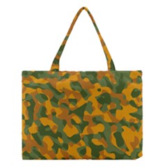 Green And Orange Camouflage Pattern Medium Tote Bag