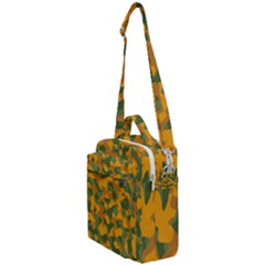 Green And Orange Camouflage Pattern Crossbody Day Bag by SpinnyChairDesigns