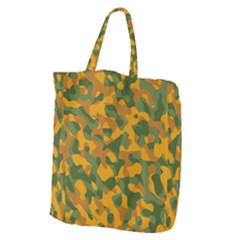 Green And Orange Camouflage Pattern Giant Grocery Tote