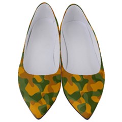 Green And Orange Camouflage Pattern Women s Low Heels