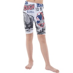 Choose To Be Tough & Chill Kids  Mid Length Swim Shorts