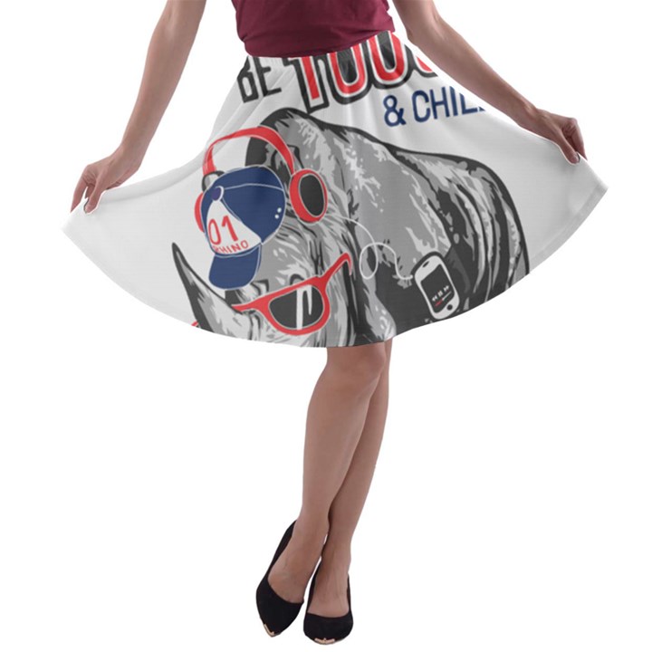 Choose To Be Tough & Chill A-line Skater Skirt