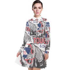 Choose To Be Tough & Chill Long Sleeve Chiffon Shirt Dress