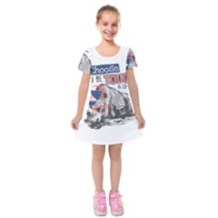 Choose To Be Tough & Chill Kids  Short Sleeve Velvet Dress