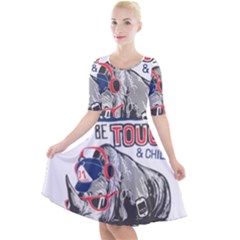 Choose To Be Tough & Chill Quarter Sleeve A-line Dress by Bigfootshirtshop