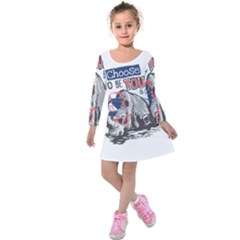 Choose To Be Tough & Chill Kids  Long Sleeve Velvet Dress