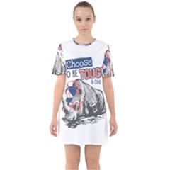 Choose To Be Tough & Chill Sixties Short Sleeve Mini Dress by Bigfootshirtshop