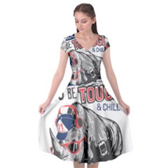 Choose To Be Tough & Chill Cap Sleeve Wrap Front Dress by Bigfootshirtshop