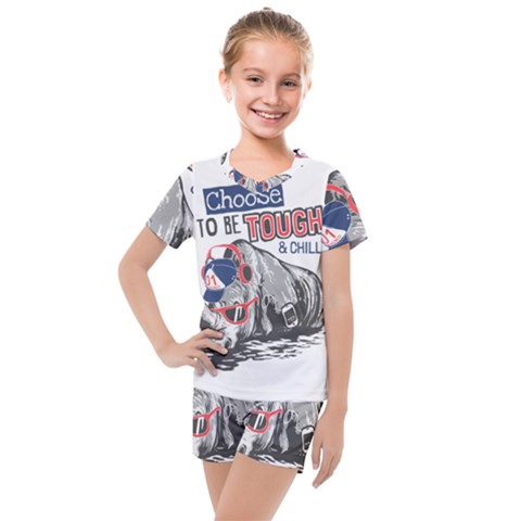 Choose To Be Tough & Chill Kids  Mesh Tee And Shorts Set by Bigfootshirtshop