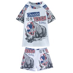 Choose To Be Tough & Chill Kids  Swim Tee And Shorts Set by Bigfootshirtshop