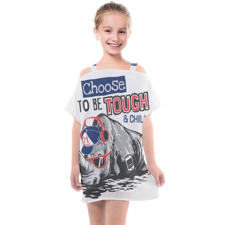 Choose To Be Tough & Chill Kids  One Piece Chiffon Dress