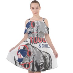 Choose To Be Tough & Chill Cut Out Shoulders Chiffon Dress