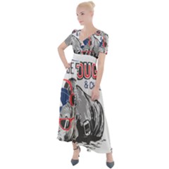 Choose To Be Tough & Chill Button Up Short Sleeve Maxi Dress