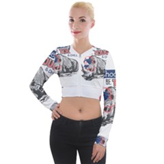 Choose To Be Tough & Chill Long Sleeve Cropped Velvet Jacket