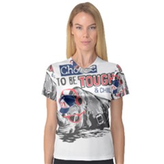 Choose To Be Tough & Chill V-neck Sport Mesh Tee