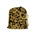 Black Yellow Brown Camouflage Pattern Drawstring Pouch (Large) View1