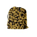 Black Yellow Brown Camouflage Pattern Drawstring Pouch (Large) View2