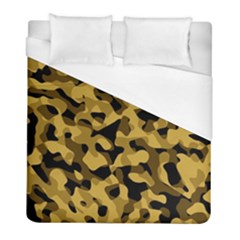 Black Yellow Brown Camouflage Pattern Duvet Cover (full/ Double Size) by SpinnyChairDesigns