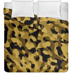 Black Yellow Brown Camouflage Pattern Duvet Cover Double Side (king Size) by SpinnyChairDesigns