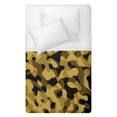 Black Yellow Brown Camouflage Pattern Duvet Cover (single Size) by SpinnyChairDesigns