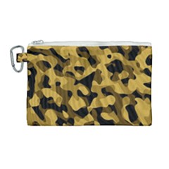 Black Yellow Brown Camouflage Pattern Canvas Cosmetic Bag (large) by SpinnyChairDesigns