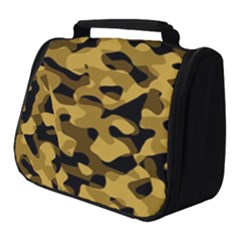 Black Yellow Brown Camouflage Pattern Full Print Travel Pouch (small) by SpinnyChairDesigns