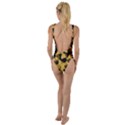 Black Yellow Brown Camouflage Pattern High Leg Strappy Swimsuit View2