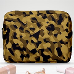 Black Yellow Brown Camouflage Pattern Make Up Pouch (large) by SpinnyChairDesigns