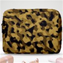 Black Yellow Brown Camouflage Pattern Make Up Pouch (Large) View1