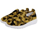 Black Yellow Brown Camouflage Pattern Kids  Slip On Sneakers View2