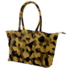 Black Yellow Brown Camouflage Pattern Canvas Shoulder Bag